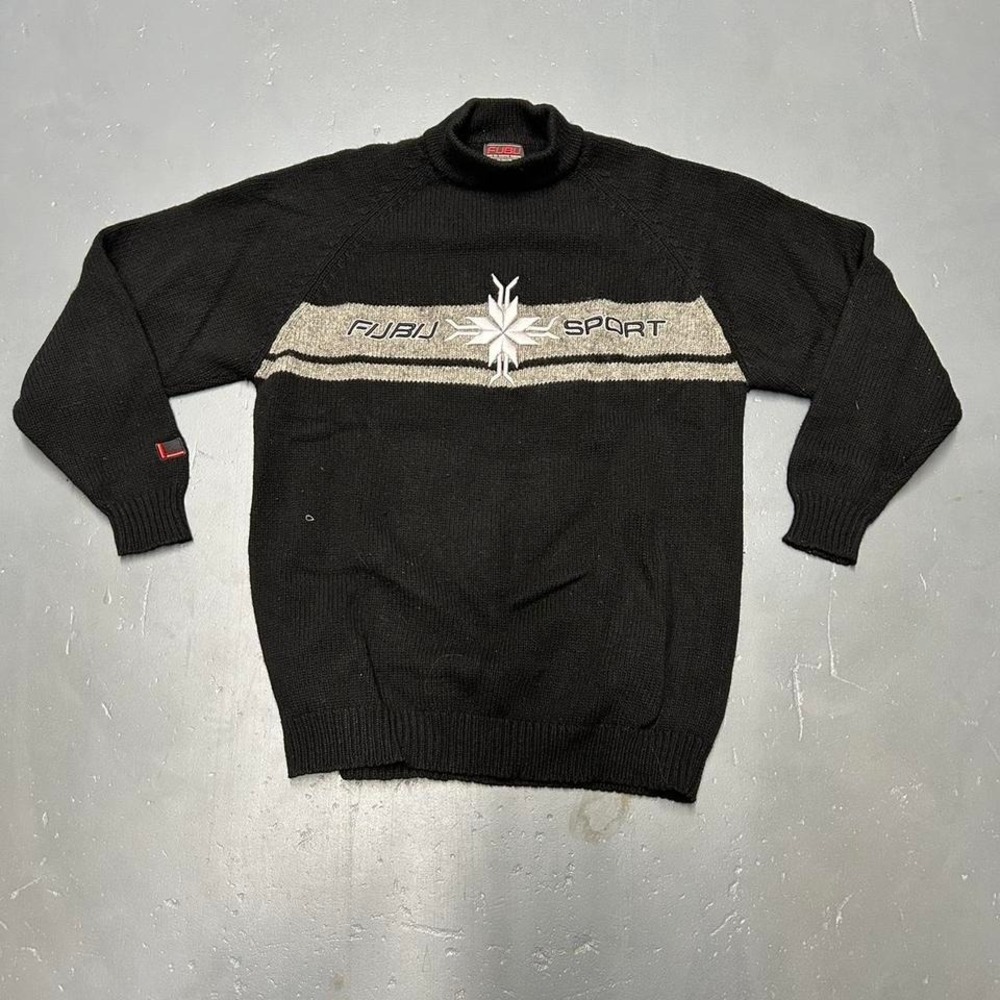 Vintage y2k Fubu sport knit spellout embroidered sweater